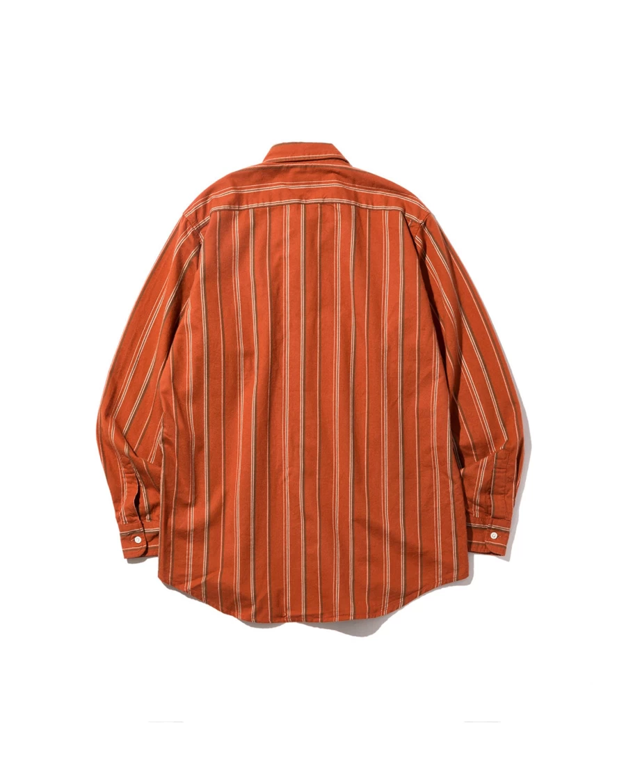Battenwear Men's BD Scout Shirt in Brown Stripe - Classic Casual Button-Up Top