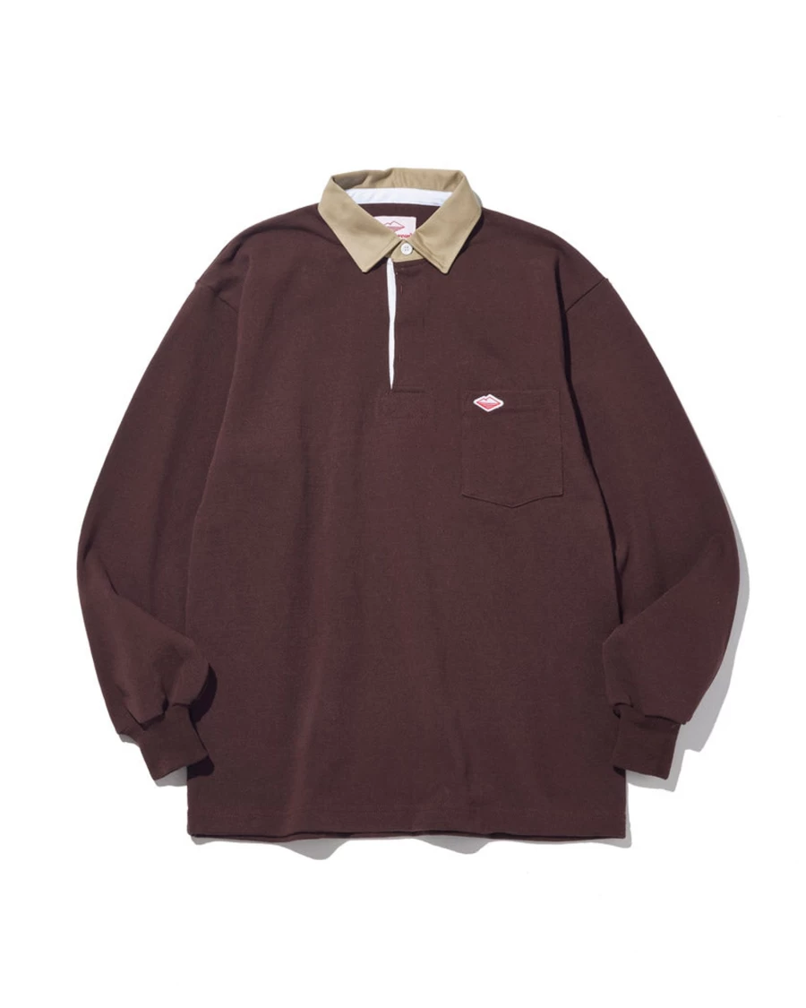 Battenwear Men's Brown Pocket Rugby Shirt - Classic Casual Top