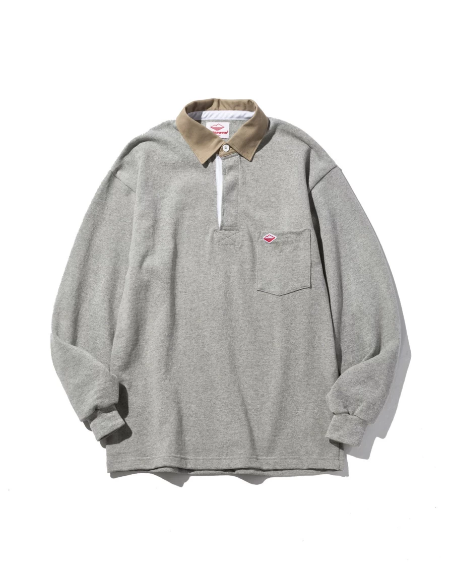 Battenwear Men's Ash Grey Pocket Rugby Shirt - Classic Casual Top