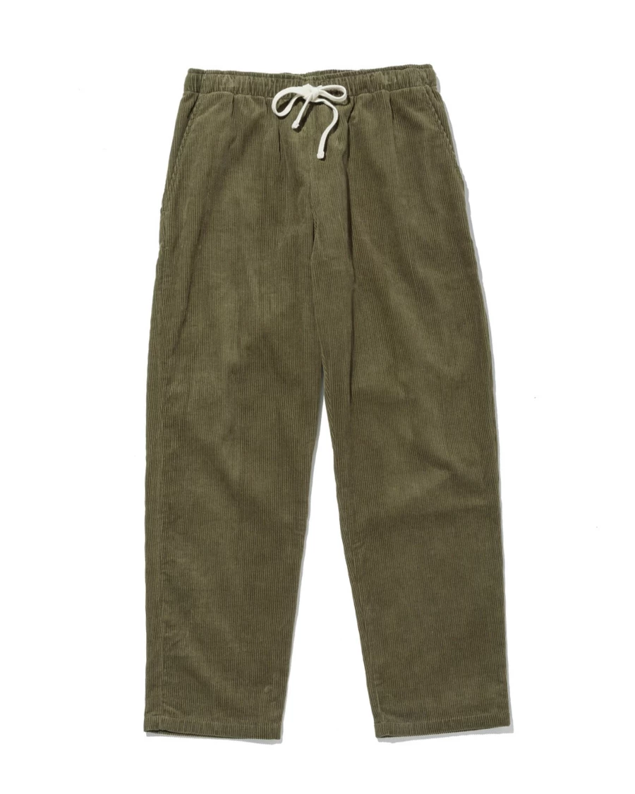 Battenwear Men's Olive Corduroy Active Lazy Pants - Comfortable Casual Wear