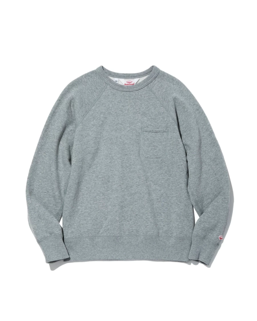 Battenwear Men's Heather Grey Reach-Up Sweatshirt | Casual Pullover Hoodie